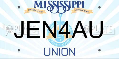 JEN4AU Mississippi License Plate