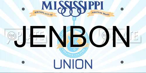 JENBON Mississippi License Plate