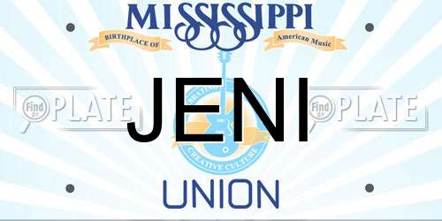 JENI Mississippi License Plate
