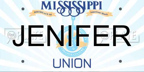 JENIFER Mississippi License Plate