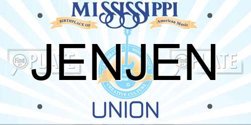 JENJEN Mississippi License Plate