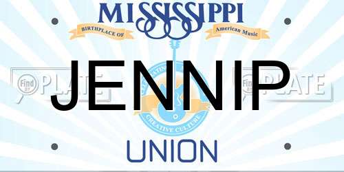 JENNIP Mississippi License Plate