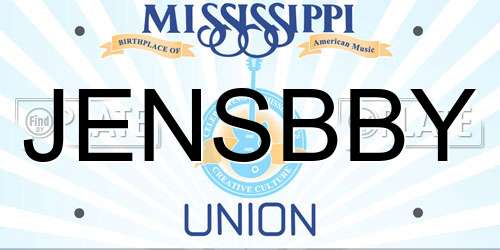 JENSBBY Mississippi License Plate