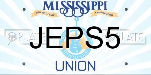 JEPS5 Mississippi License Plate