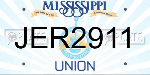 JER2911 Mississippi License Plate