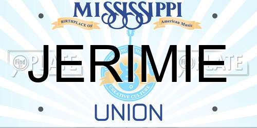 JERIMIE Mississippi License Plate
