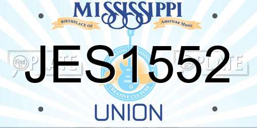 JES1552 Mississippi License Plate