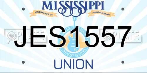 JES1557 Mississippi License Plate