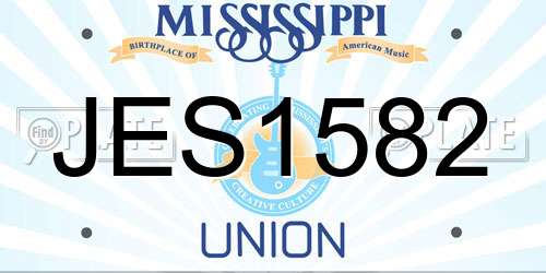 JES1582 Mississippi License Plate