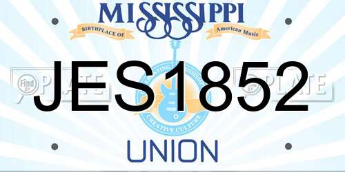JES1852 Mississippi License Plate