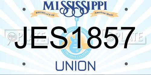 JES1857 Mississippi License Plate