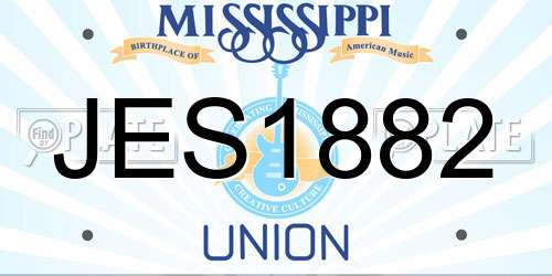 JES1882 Mississippi License Plate
