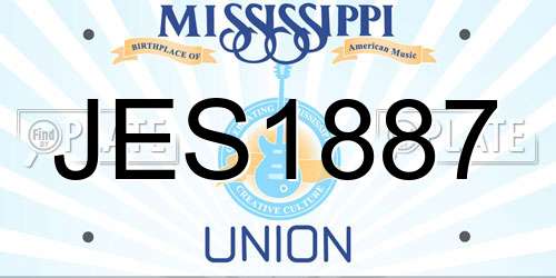 JES1887 Mississippi License Plate