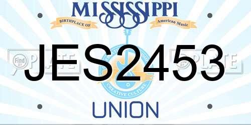 JES2453 Mississippi License Plate