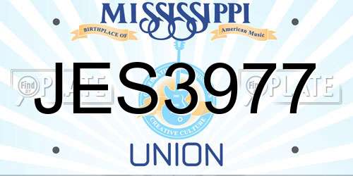 JES3977 Mississippi License Plate