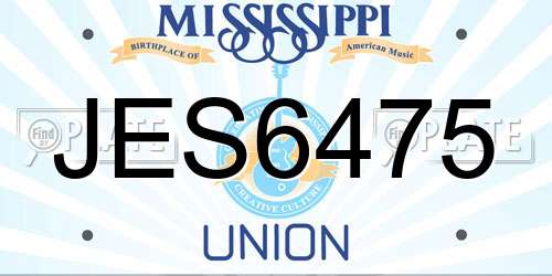 JES6475 Mississippi License Plate