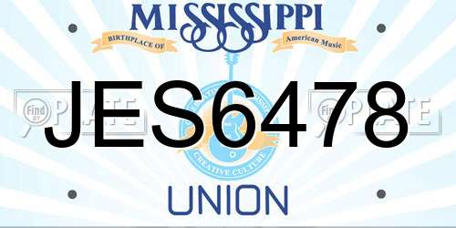 JES6478 Mississippi License Plate