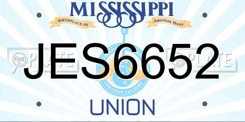JES6652 Mississippi License Plate
