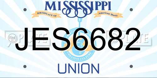 JES6682 Mississippi License Plate