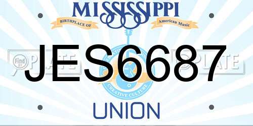 JES6687 Mississippi License Plate