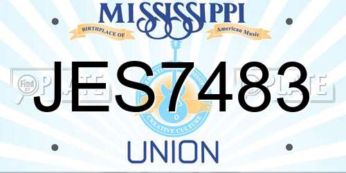 JES7483 Mississippi License Plate