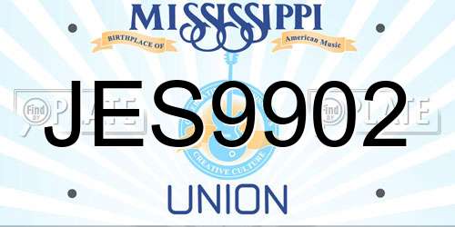 JES9902 Mississippi License Plate