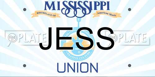 JESS Mississippi License Plate