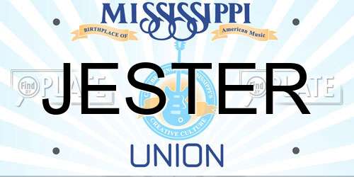 JESTER Mississippi License Plate