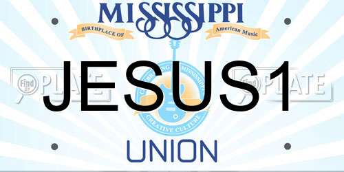 JESUS1 Mississippi License Plate