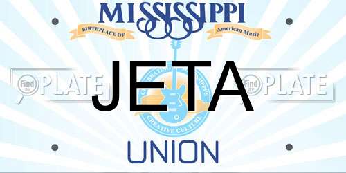 JETA Mississippi License Plate