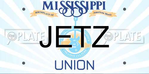 JETZ Mississippi License Plate