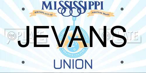 JEVANS Mississippi License Plate