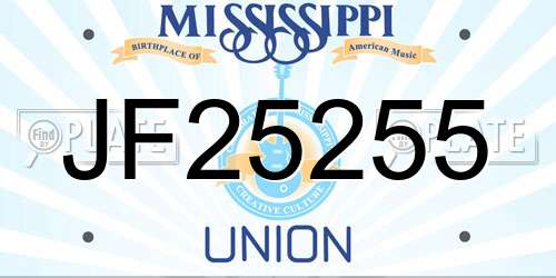 JF25255 Mississippi License Plate