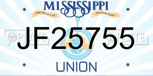 JF25755 Mississippi License Plate