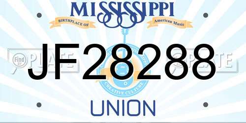 JF28288 Mississippi License Plate