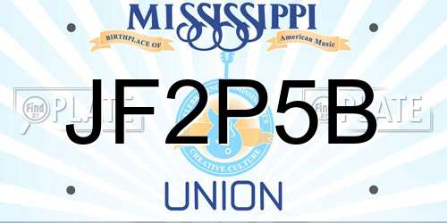 JF2P5B Mississippi License Plate