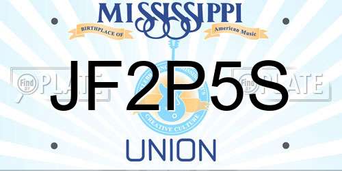 JF2P5S Mississippi License Plate