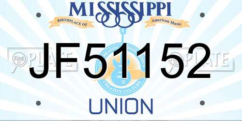 JF51152 Mississippi License Plate
