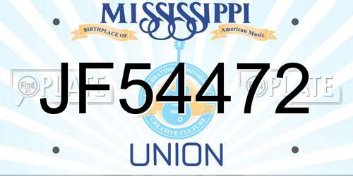 JF54472 Mississippi License Plate