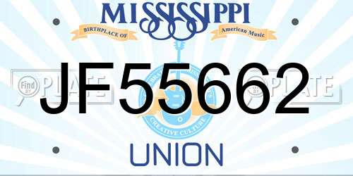 JF55662 Mississippi License Plate