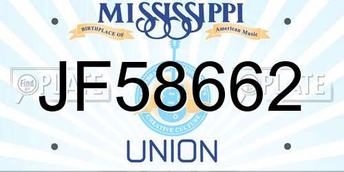 JF58662 Mississippi License Plate