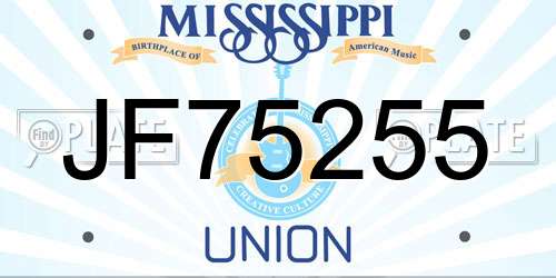 JF75255 Mississippi License Plate