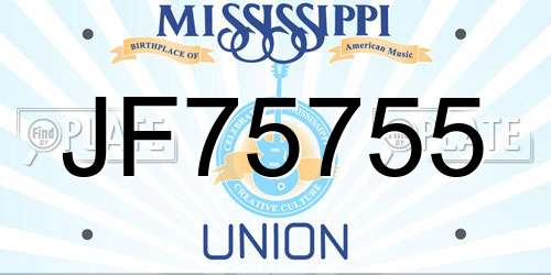 JF75755 Mississippi License Plate