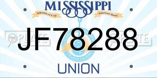 JF78288 Mississippi License Plate
