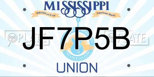 JF7P5B Mississippi License Plate