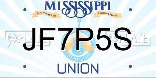 JF7P5S Mississippi License Plate