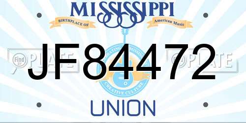 JF84472 Mississippi License Plate