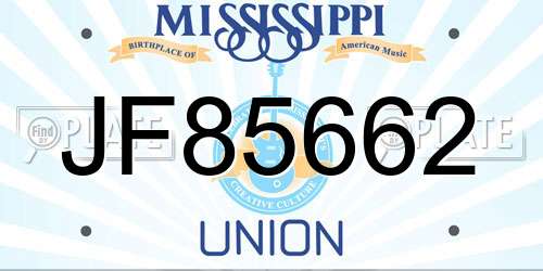 JF85662 Mississippi License Plate
