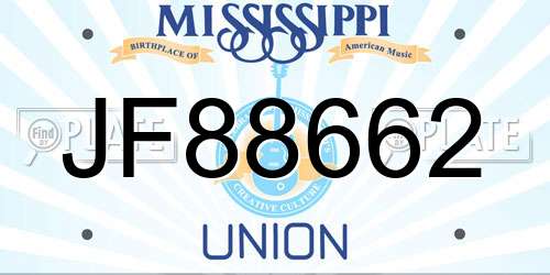 JF88662 Mississippi License Plate