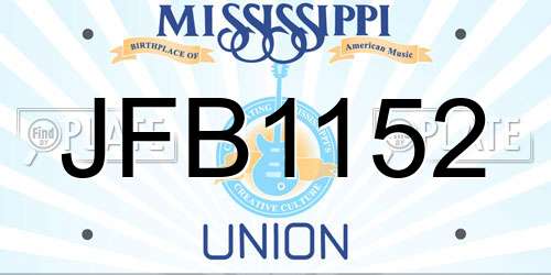 JFB1152 Mississippi License Plate